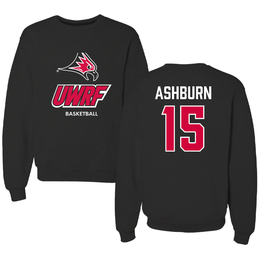 University of Wisconsin-River Falls Basketball (M) Black Crewneck - #15 Riley Ashburn