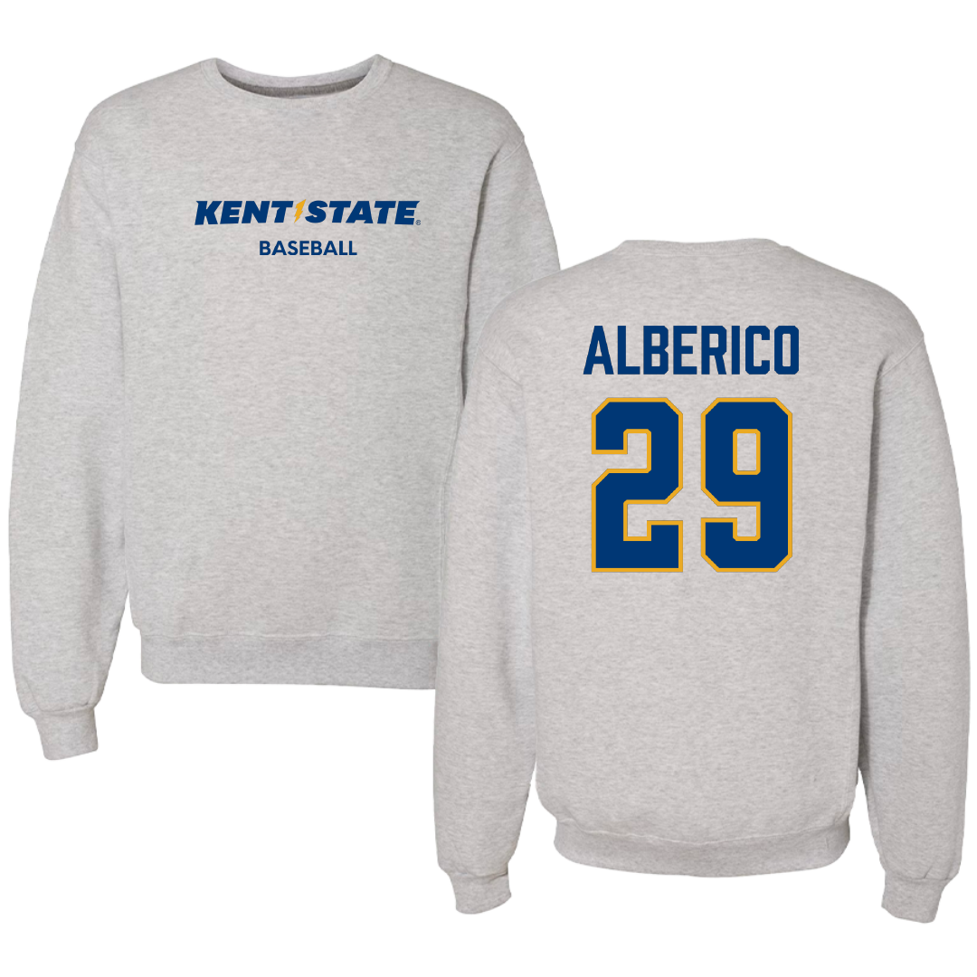 Kent State University Baseball Light Gray Crewneck - #29 Alex Alberico