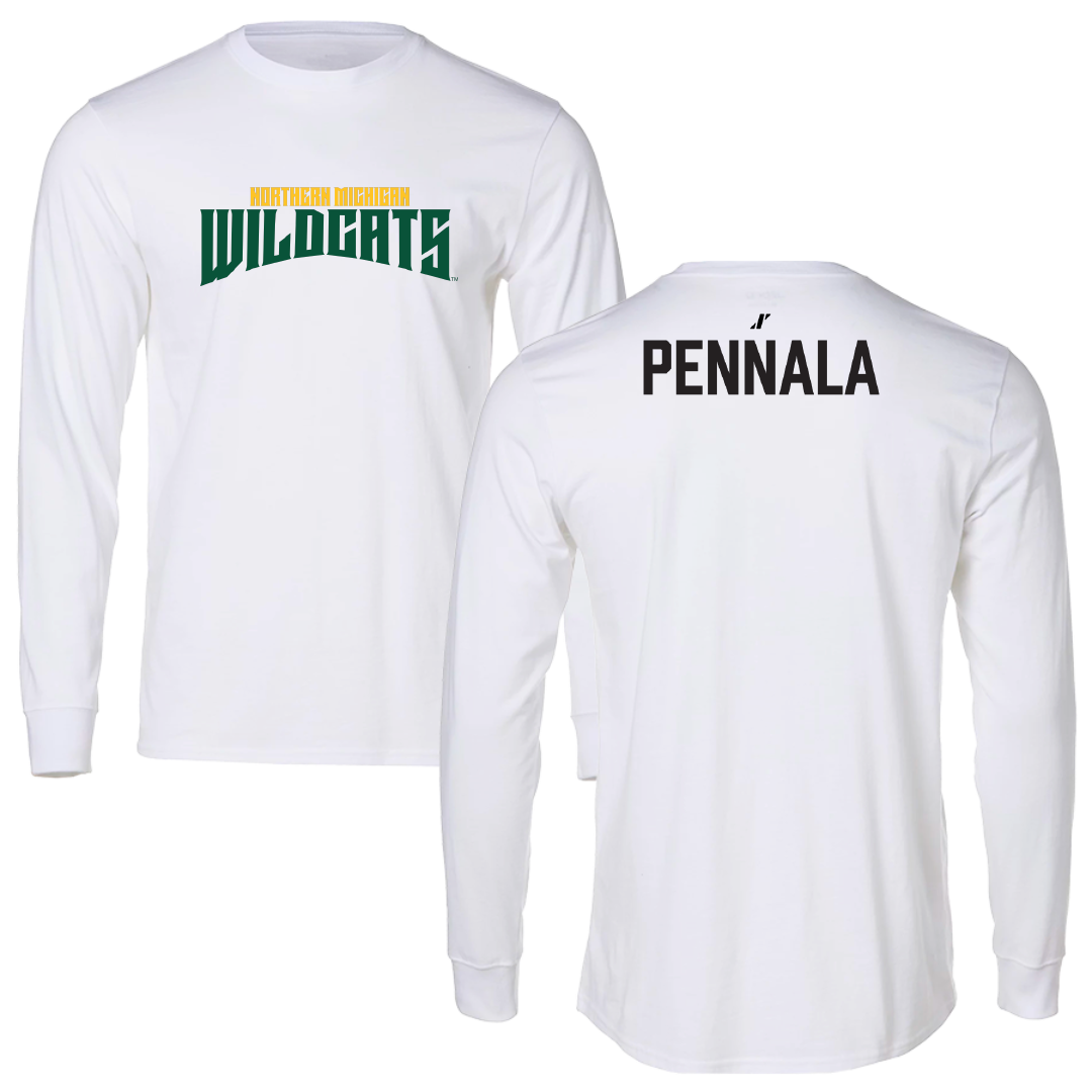 Northern Michigan University Golf White Classic Performance Long Sleeve - Levi Pennala