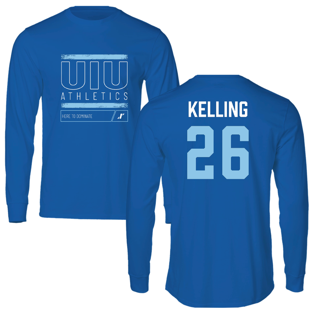 Upper Iowa University Baseball Blue Dominate Long Sleeve - #26 Trevor Kelling