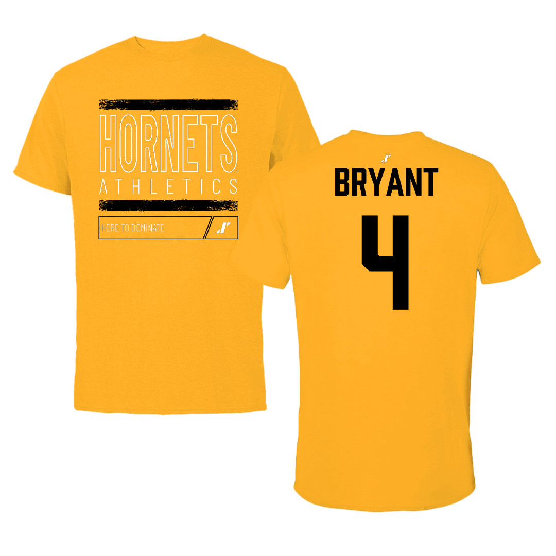Alabama State University Basketball Gold Dominate Performance Tee - #4 Kaitlyn Bryant