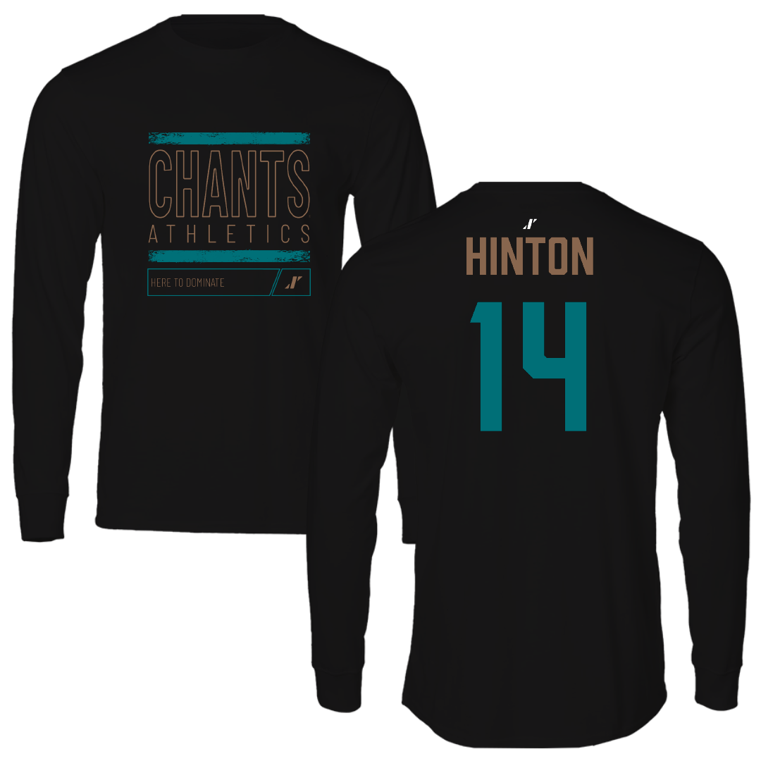 Coastal Carolina University Football Black Dominate Performance Long Sleeve - #14 Colton Hinton