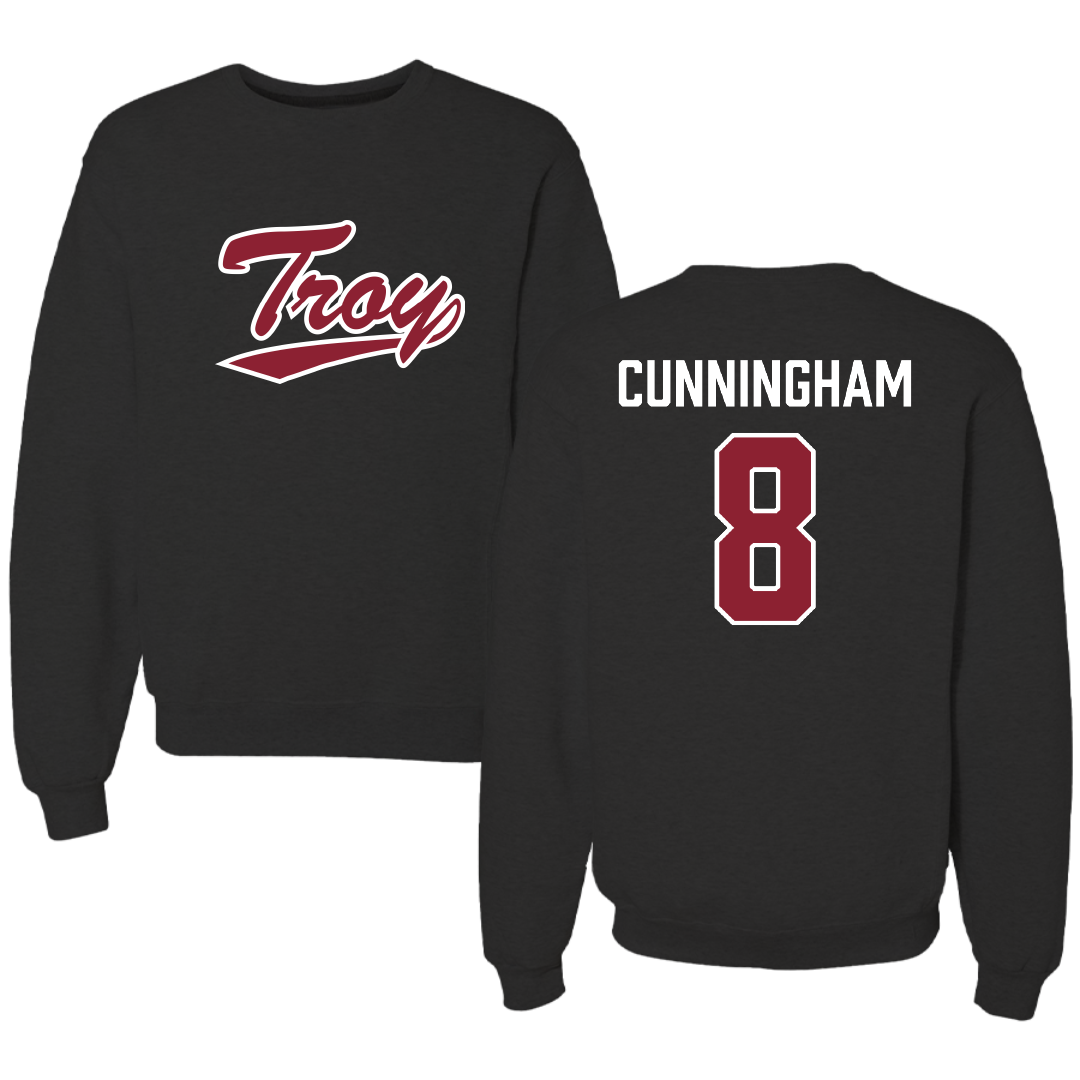 Troy University Softball Black Crewneck - #8 Ella Cunningham