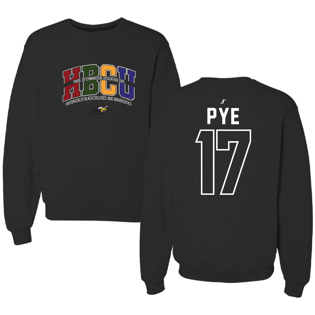 Alabama State University Softball Black HBCU Crewneck - #17 Ashley Pye