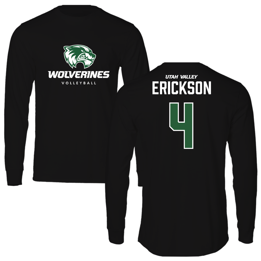 Utah Valley University Volleyball (W) Black Performance Long Sleeve - #4 Alyssa Erickson