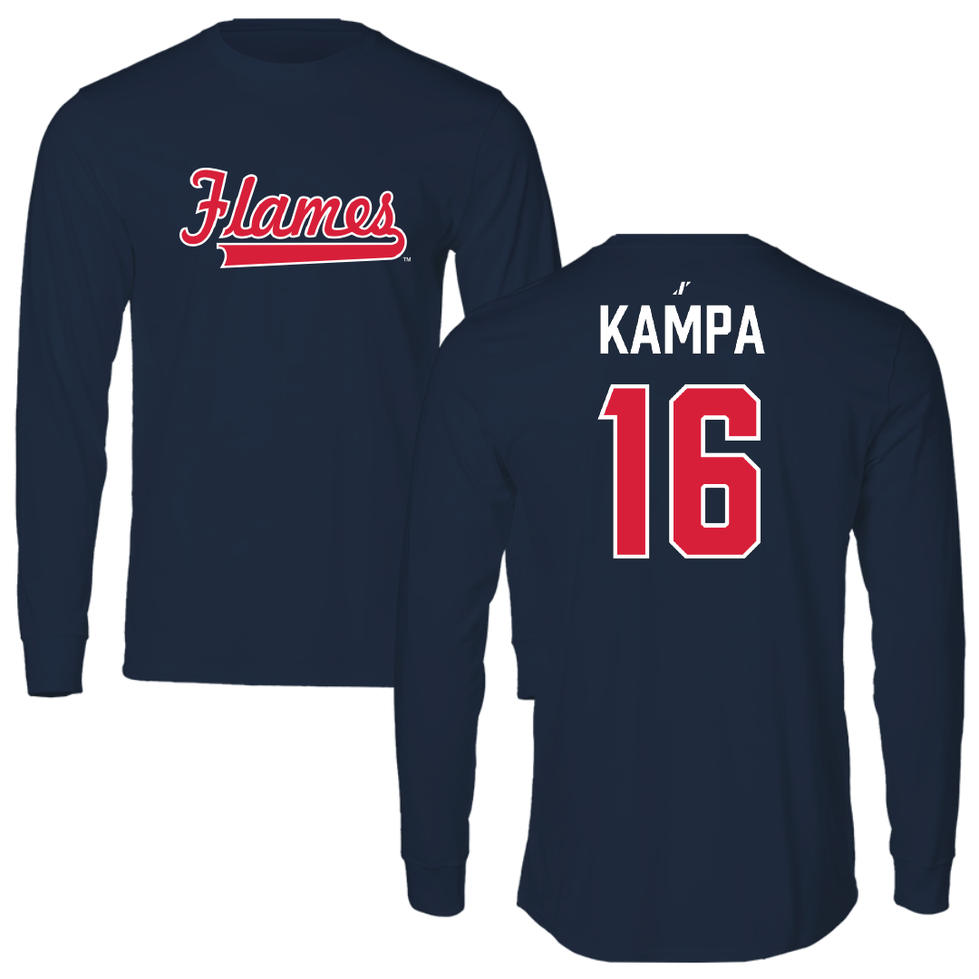 UIC Baseball Navy Performance Long Sleeve - #16 Ashton Kampa