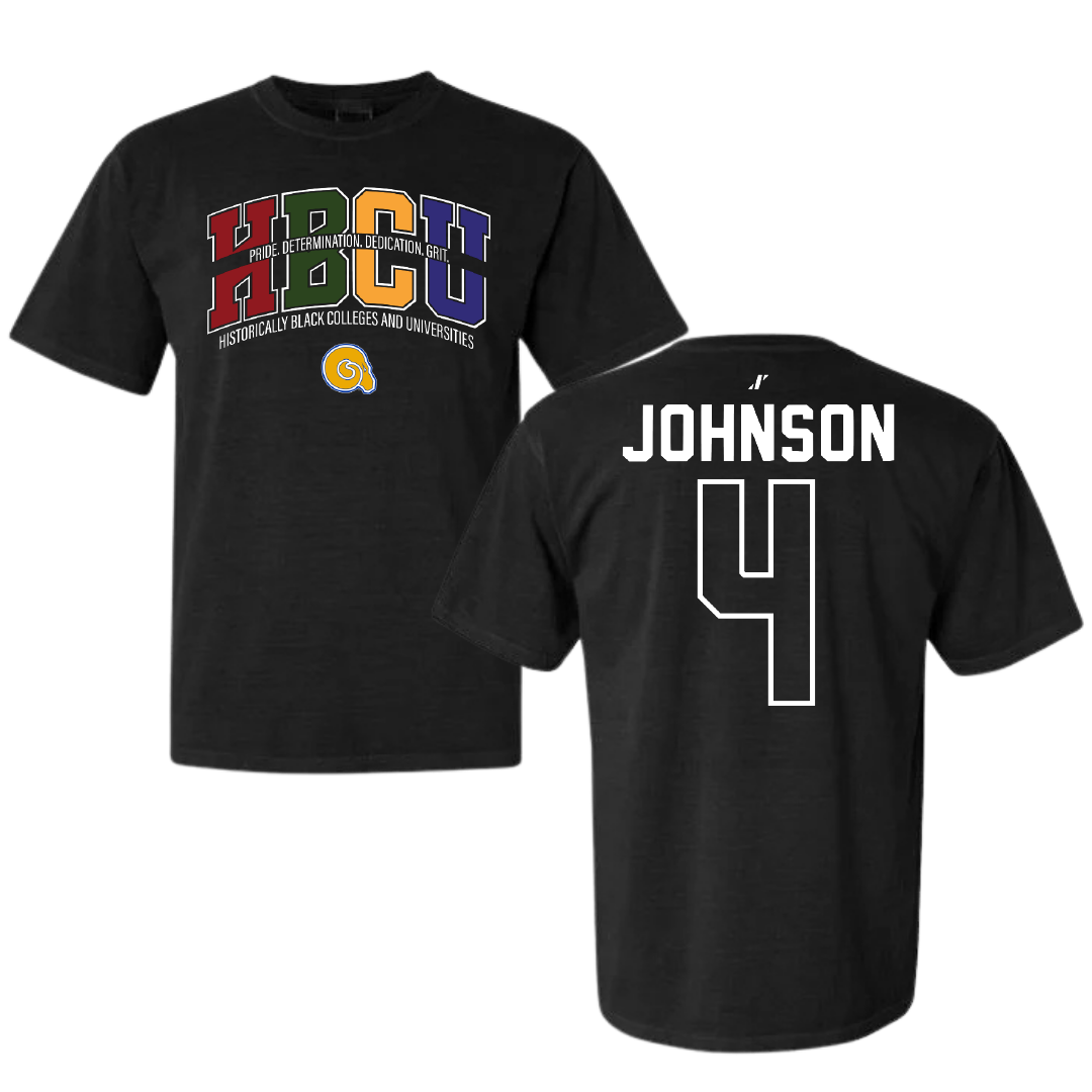 Albany State University Basketball Black HBCU Comfort Colors Tee - #4 Kj Johnson