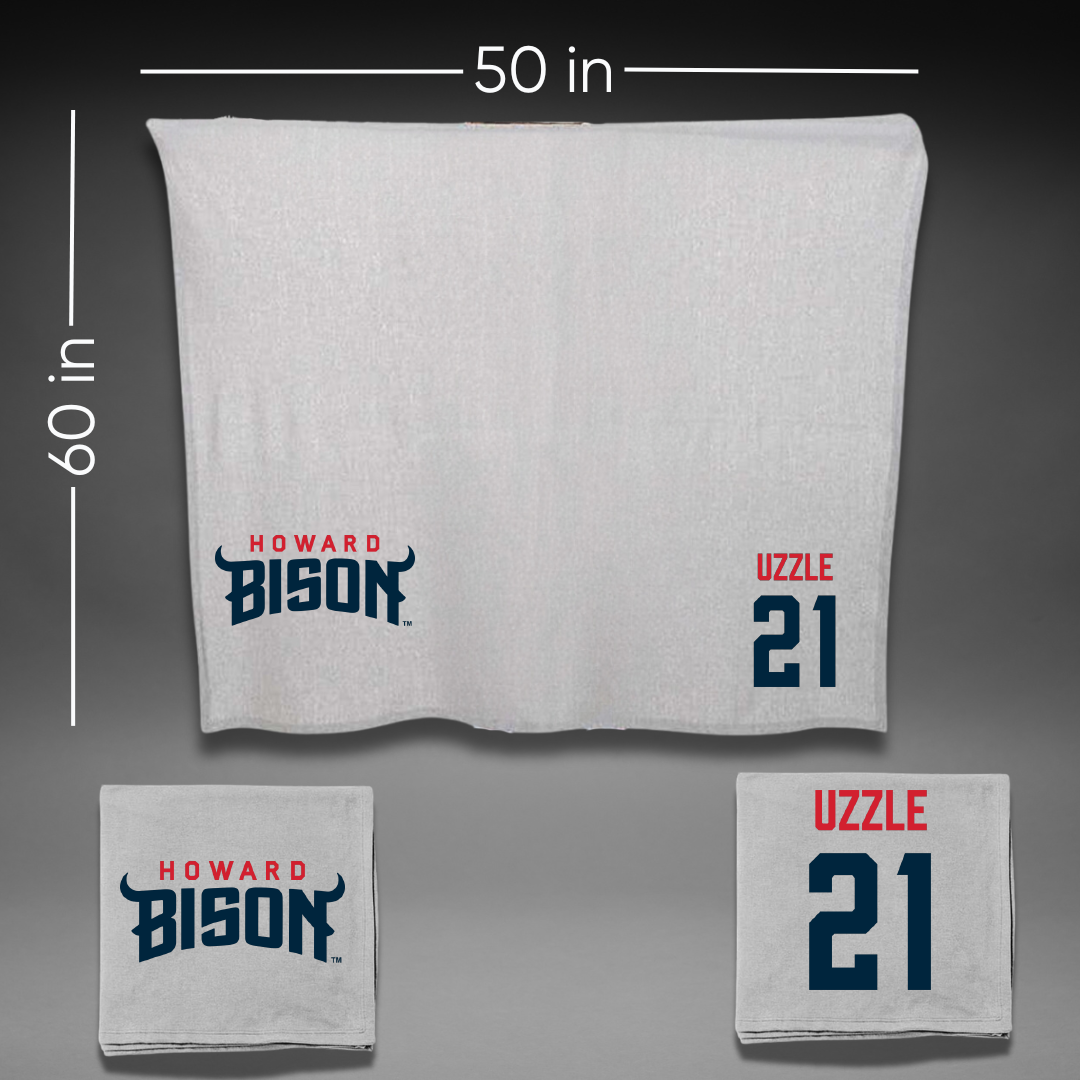 Howard University Softball Gray Blanket - #21 Hope Uzzle