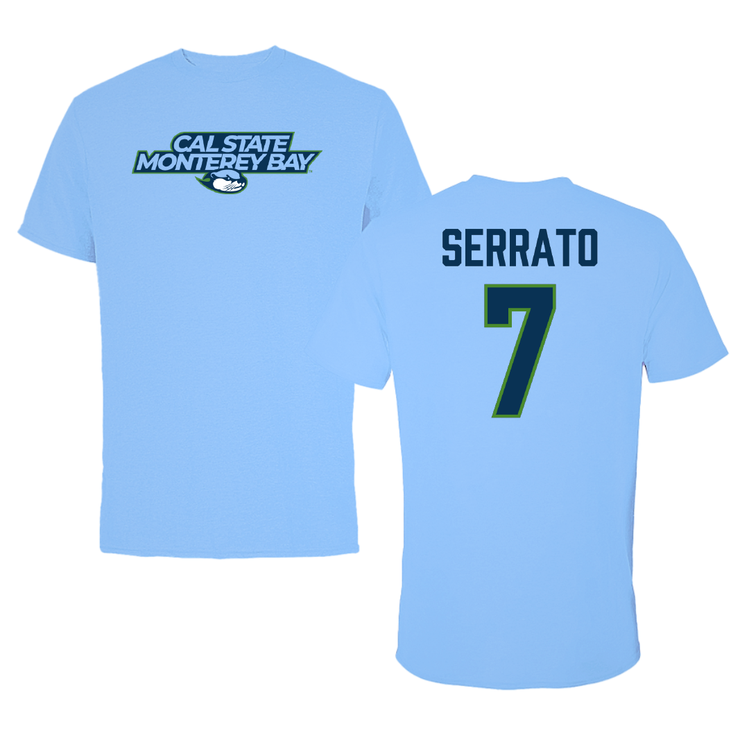 Cal State Monterey Bay Softball Carolina Blue Tee - #7 Bella Serrato