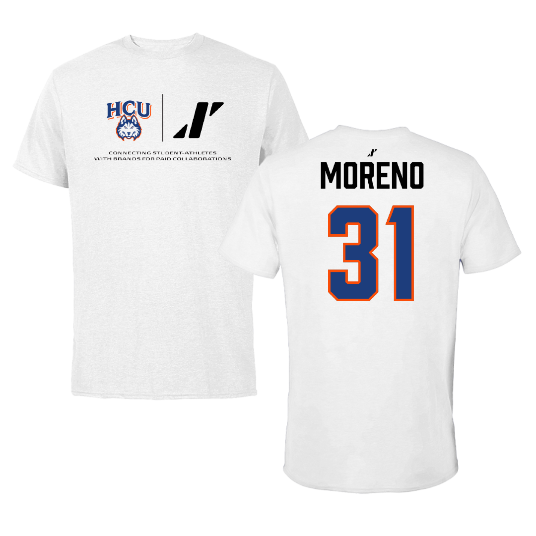 Houston Christian University Softball White Rally Tee - #31 Jade Moreno