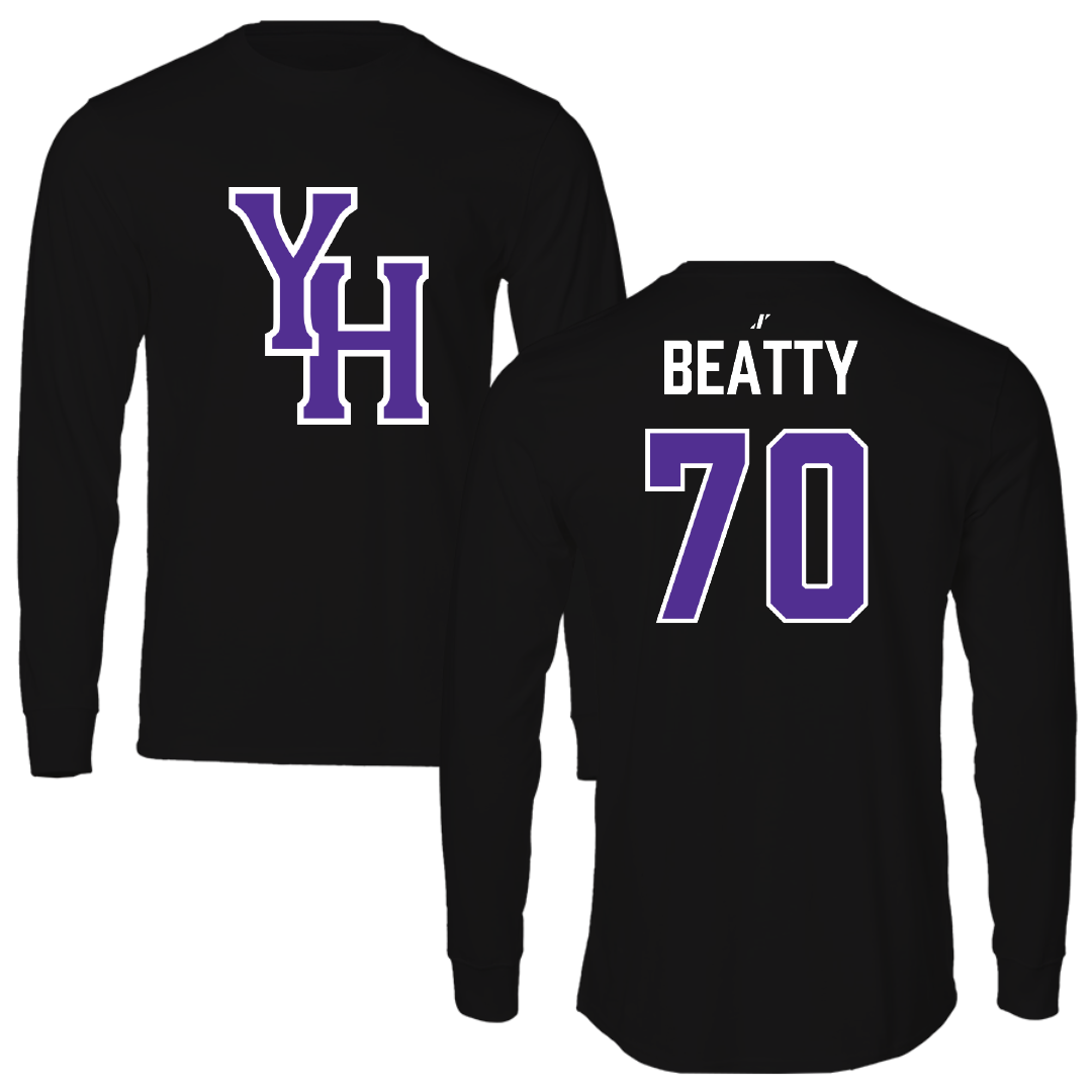 Young Harris College Lacrosse (M) Black Long Sleeve - #70 Carson Beatty