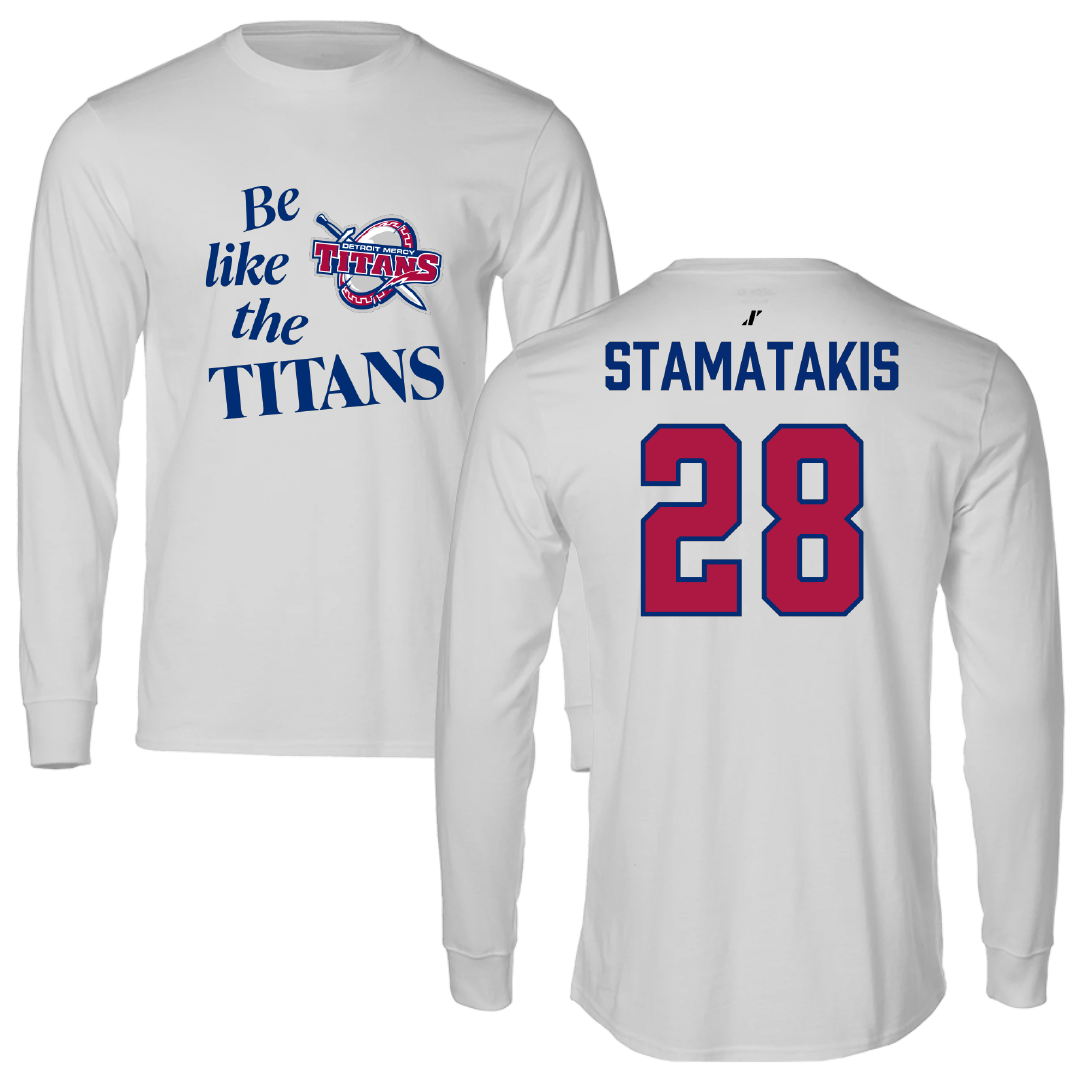 University of Detroit Mercy Lacrosse (W) Light Gray Be Like Us Performance Long Sleeve - #28 Morgan Stamatakis