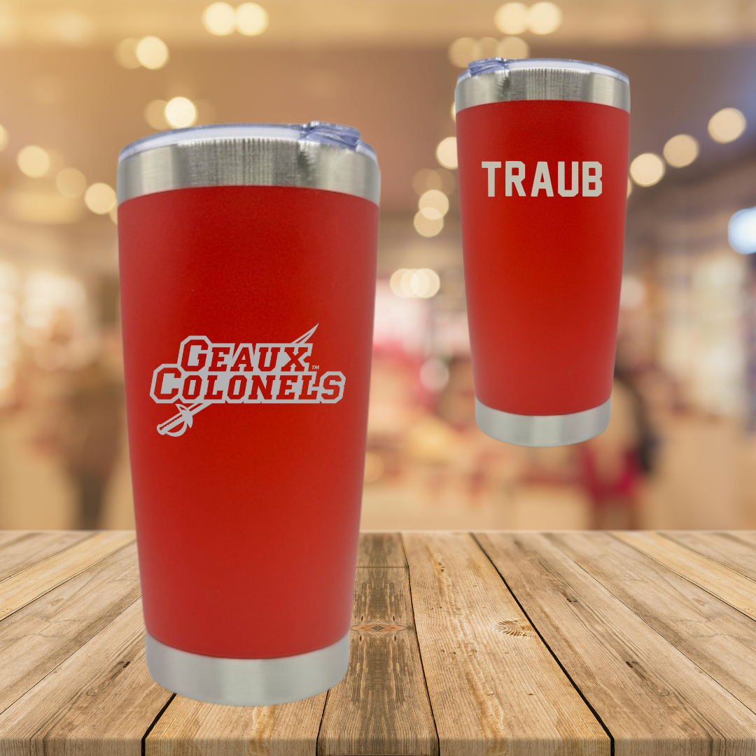 Nicholls State University Golf Red Stainless Steel Tumbler - Kyle Traub