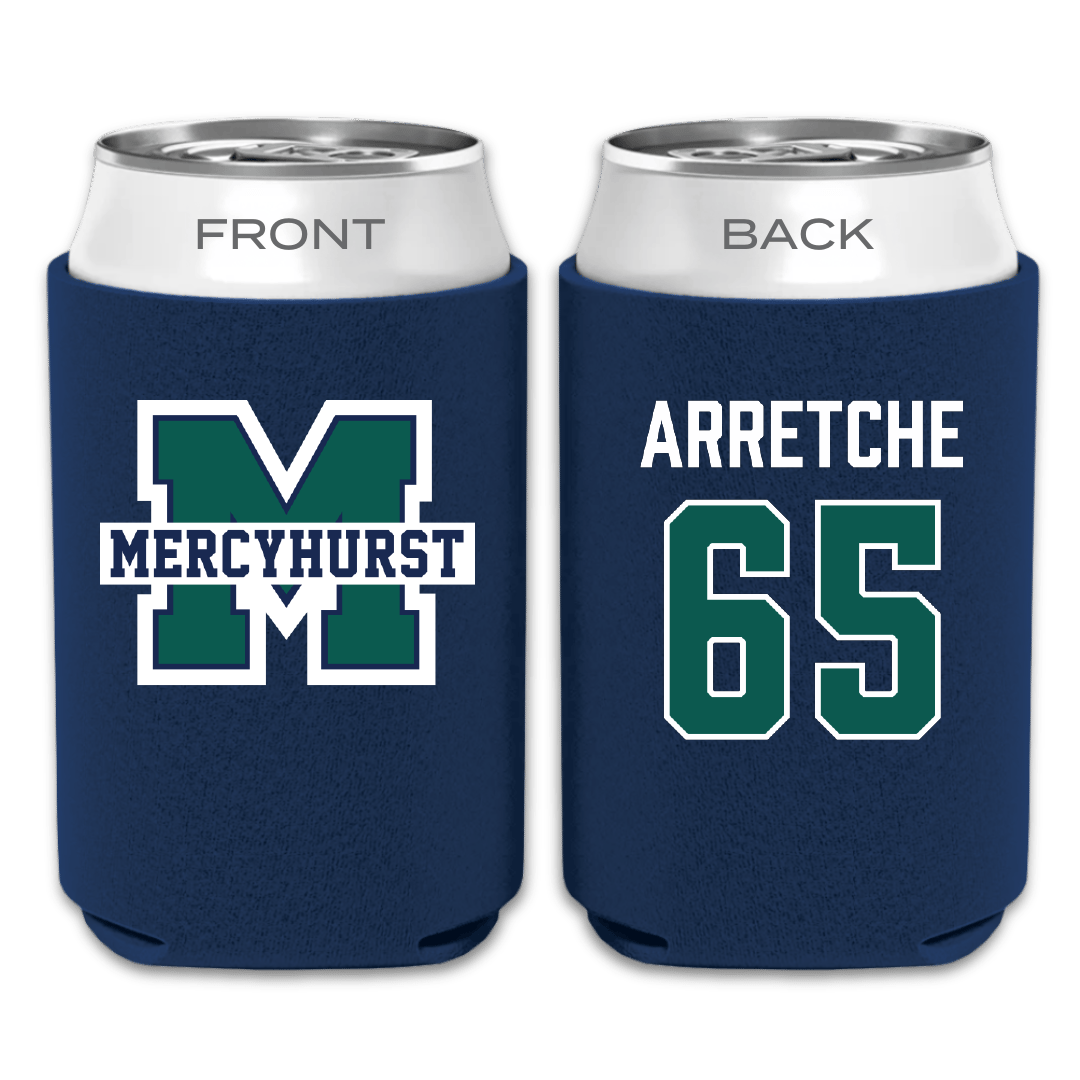 Mercyhurst University Football Navy Can Cooler - #65 Navi Arretche