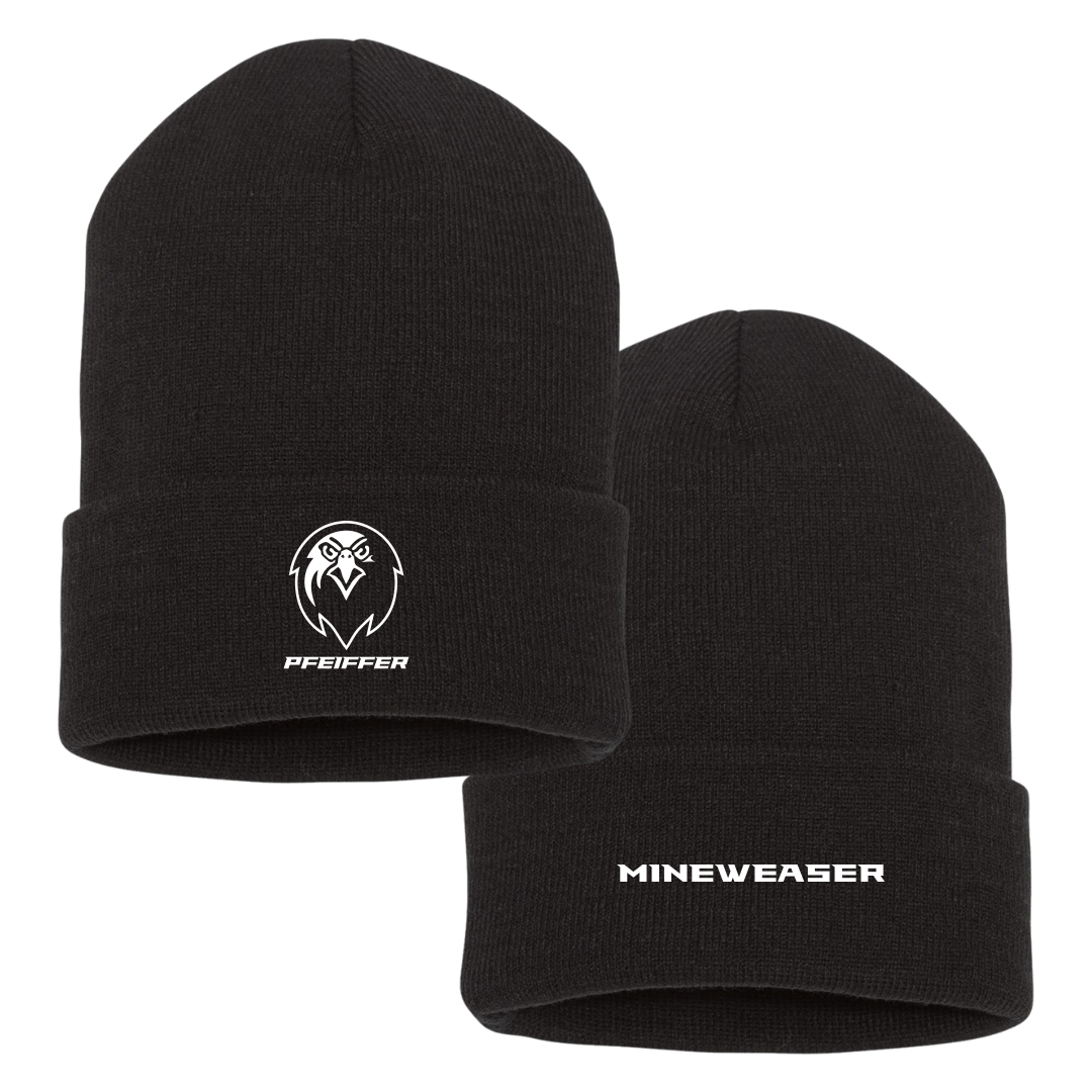 Pfeiffer University Baseball Black Beanie - #32 Ethan Mineweaser