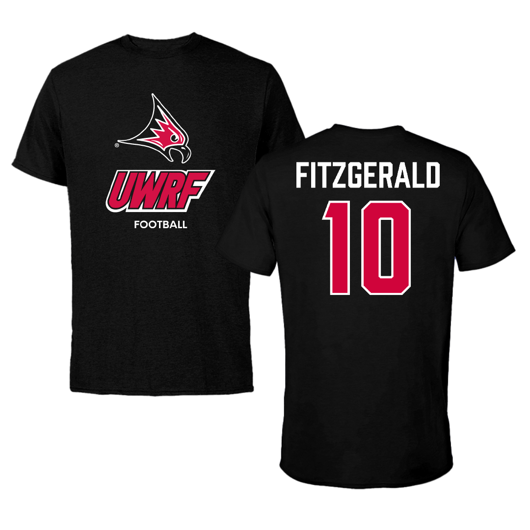 University of Wisconsin-River Falls Football Black Performance Tee - #10 Cade Fitzgerald