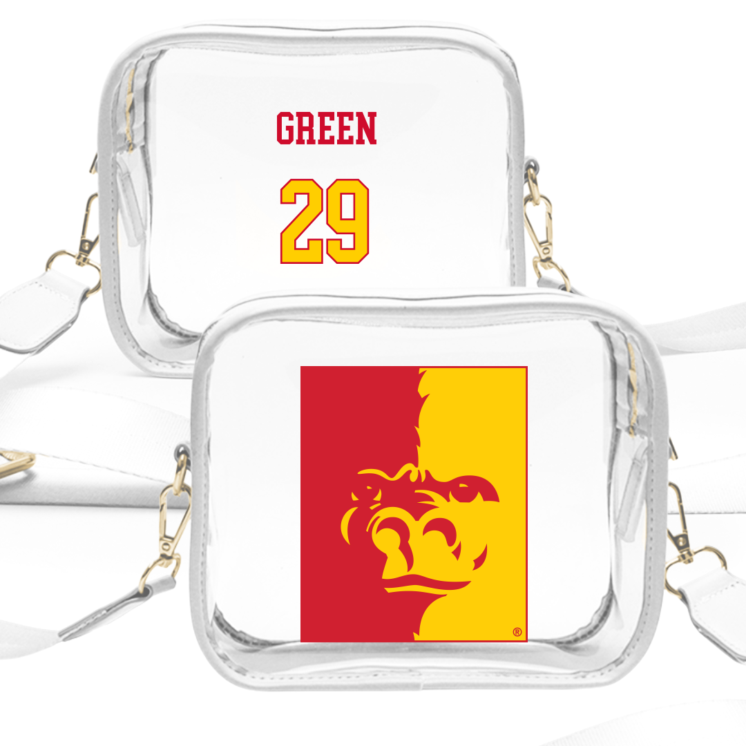 Pittsburg State University Soccer (W) White Clear Stadium Bag - #29 Hailey Green