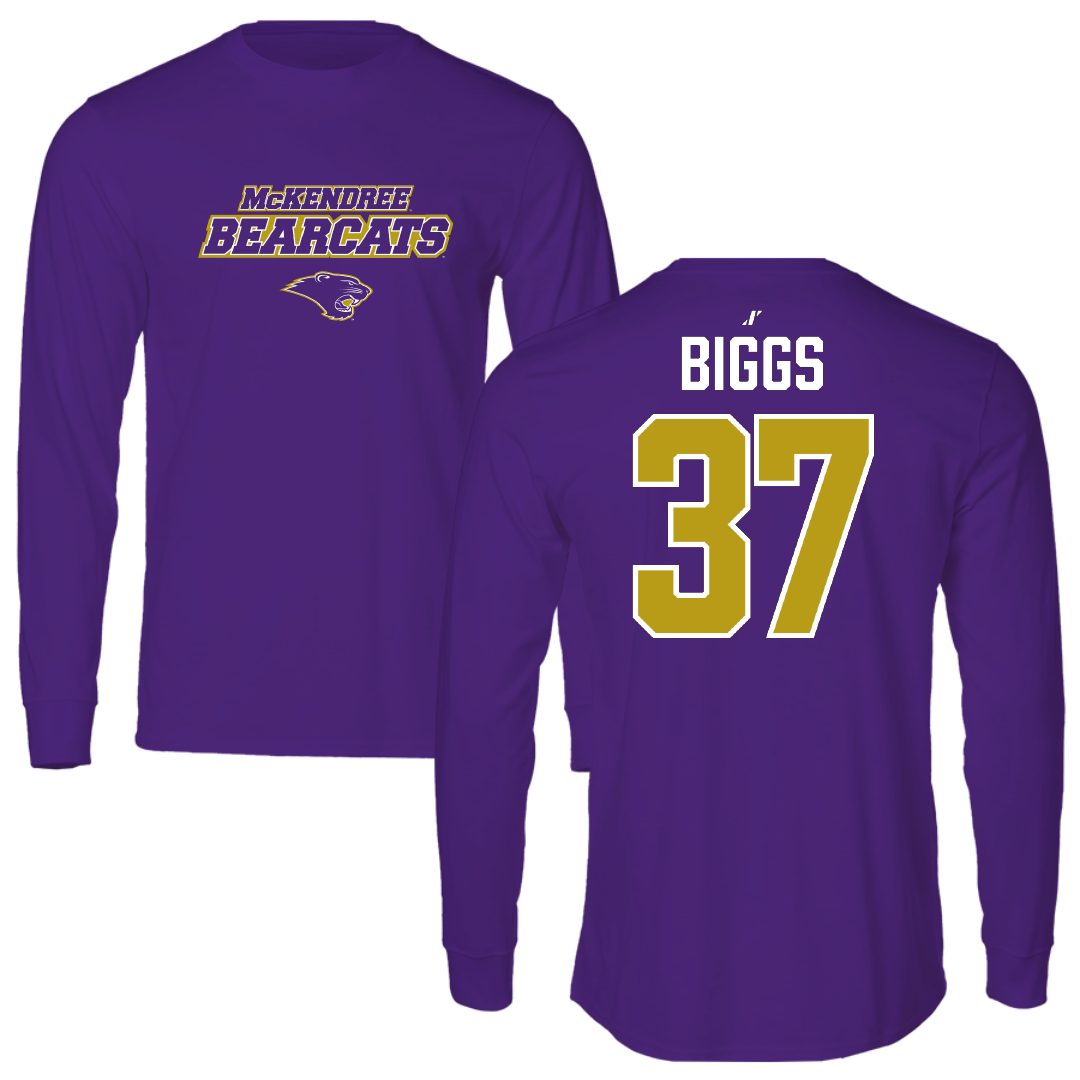 McKendree University Baseball Purple General Long Sleeve - #37 Brayden Biggs
