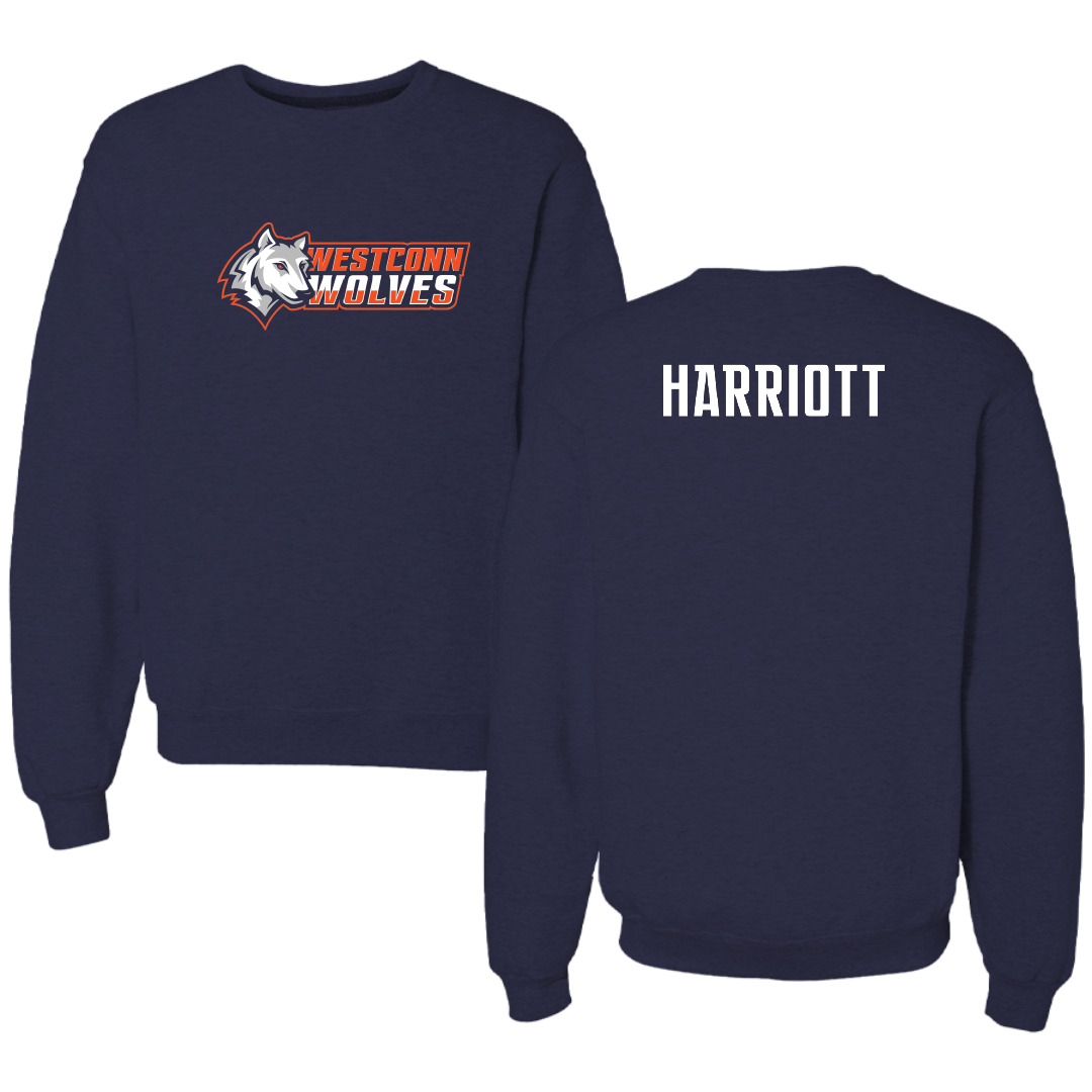 Western Connecticut State University Football Navy Crewneck - Devonte Harriott