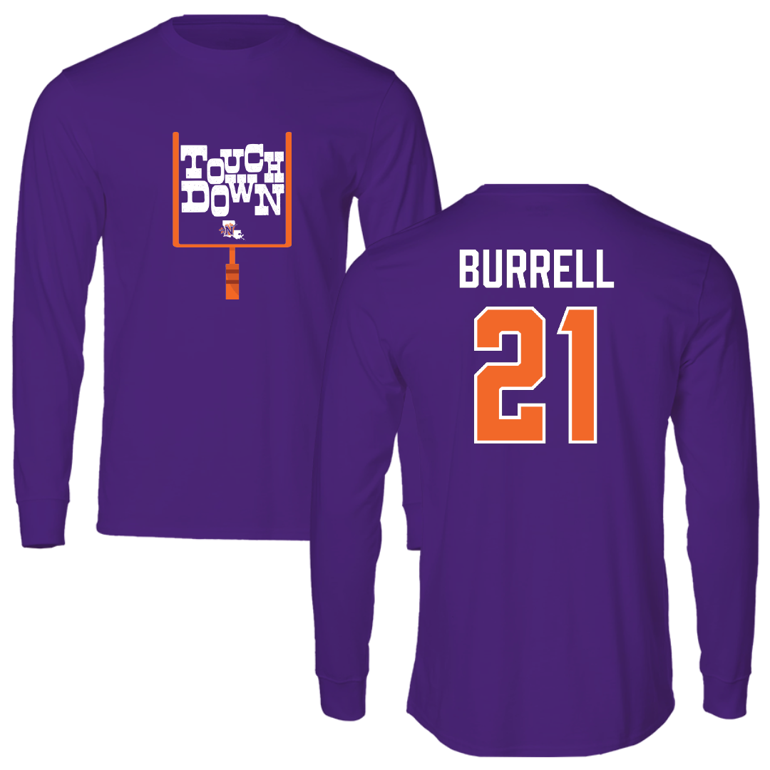 Northwestern State University Football Purple Touchdown Performance Long Sleeve - #21 Kolbe Burrell