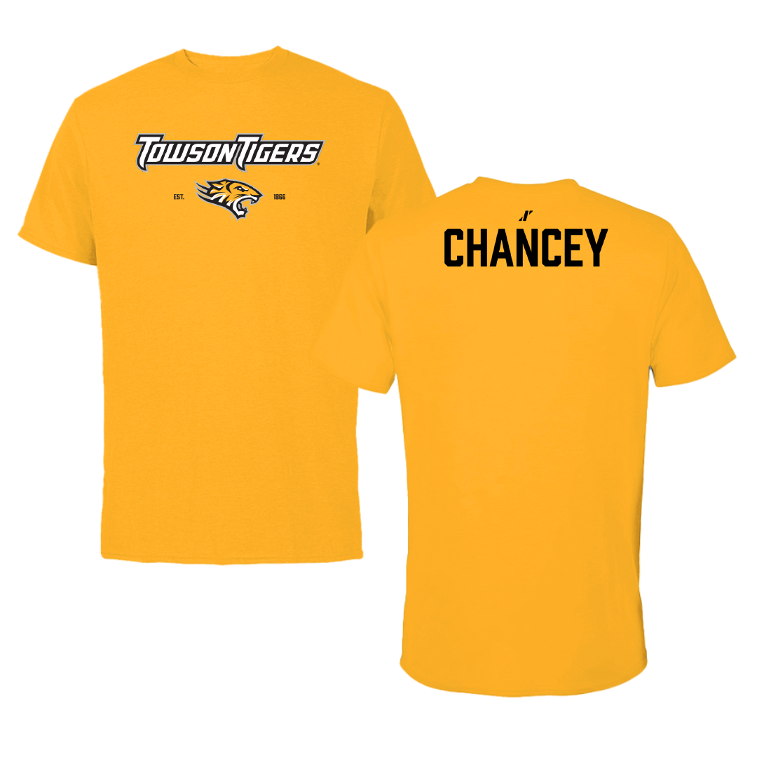 Towson University Gymnastics (W) Gold General Performance Tee - Kaitlyn Chancey