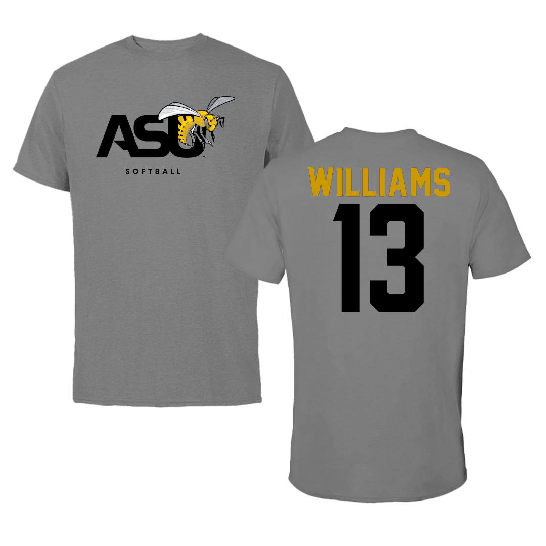 Alabama State University Softball Dark Gray Tee - #13 Bailee Williams
