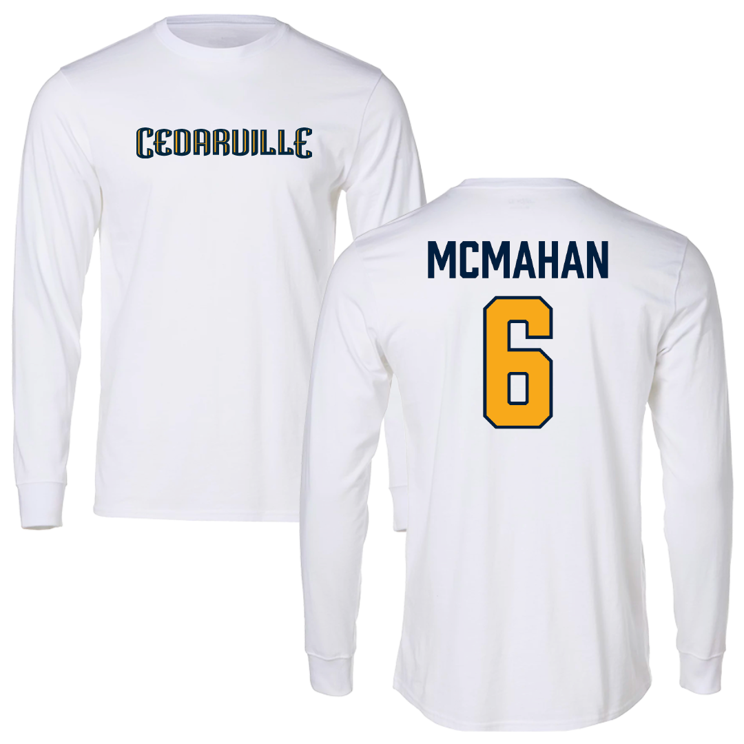 Cedarville University Volleyball (W) White Performance Long Sleeve - #6 Gabriella Mcmahan