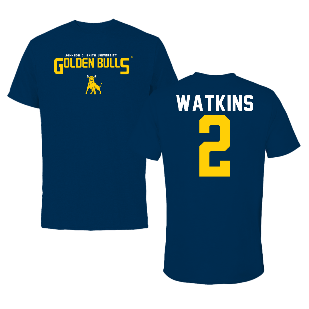 Johnson C. Smith University Basketball Navy Performance Tee - #2 Madison Watkins
