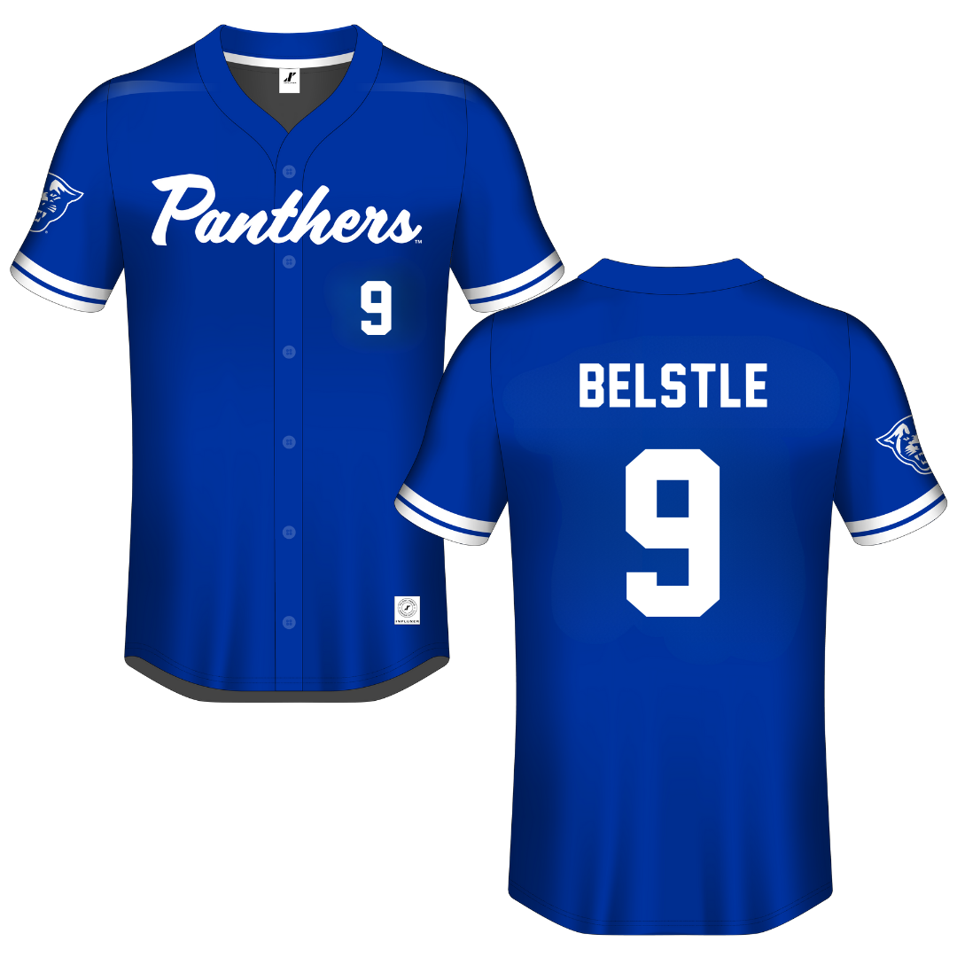 Georgia State University Blue Button-Down Jersey - #9 Brynn Belstle