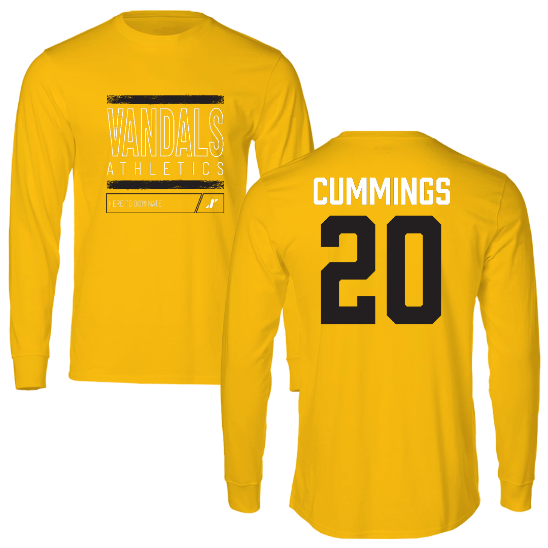 University of Idaho Football Gold Dominate Performance Long Sleeve - #20 Elisha Cummings
