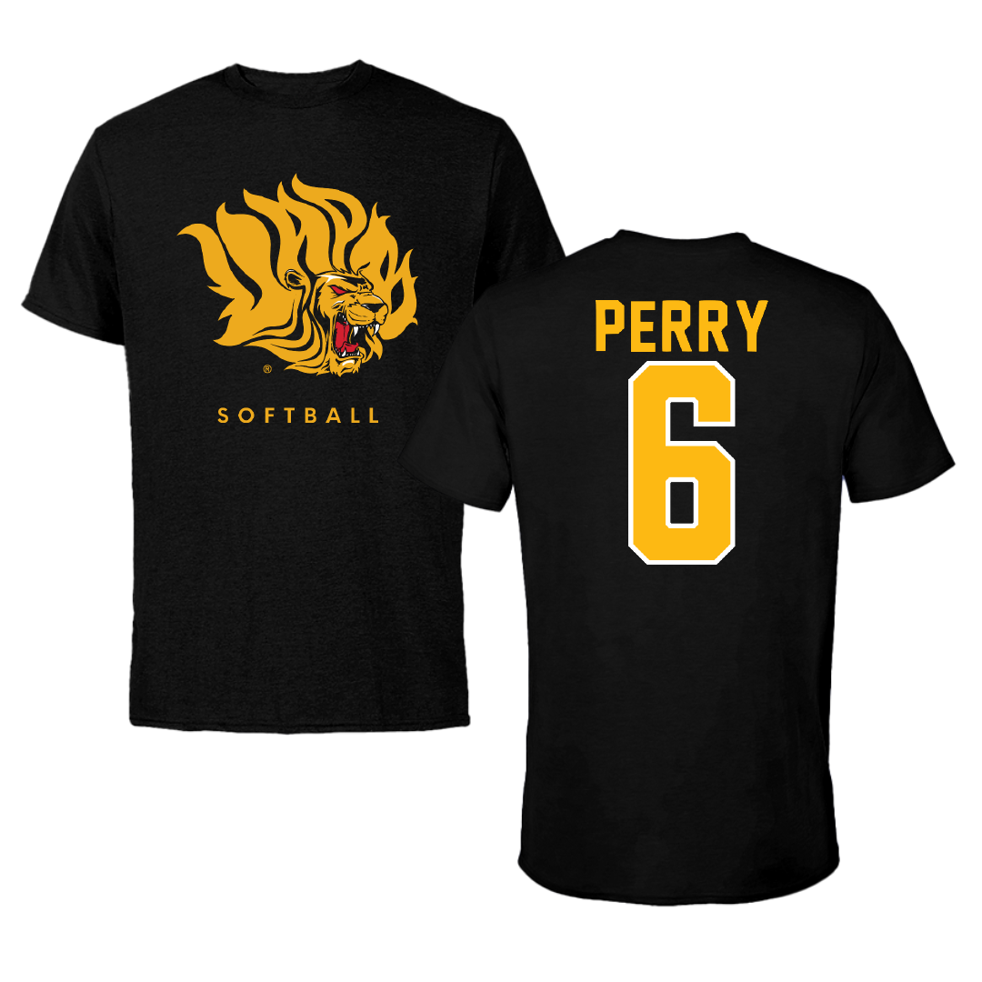 University of Arkansas-Pine Bluff Softball Black Performance Tee - #6 Lyric Perry
