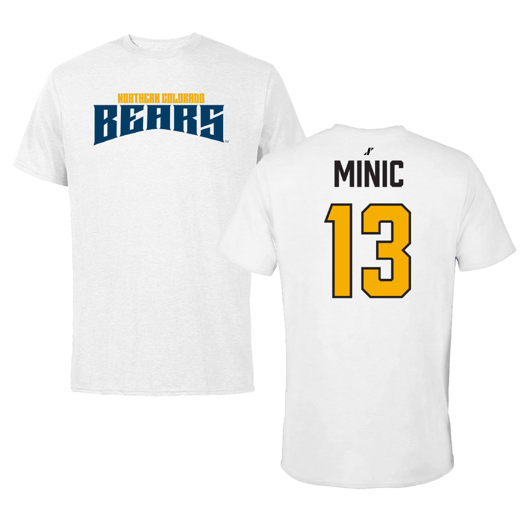 University of Northern Colorado Baseball White Classic Performance Tee - #13 Zeke Minic
