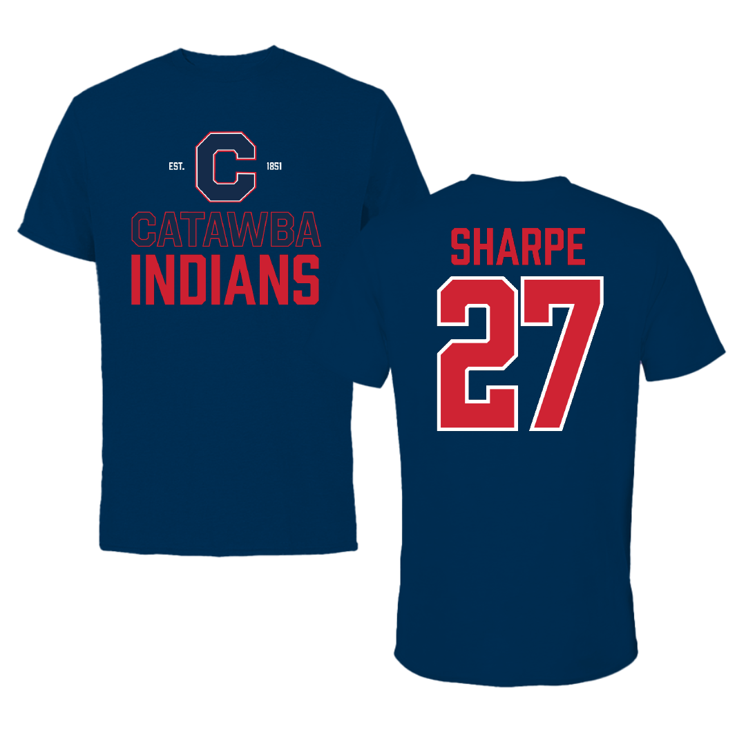 Catawba College Baseball Navy General Performance Tee - #27 Seth Sharpe