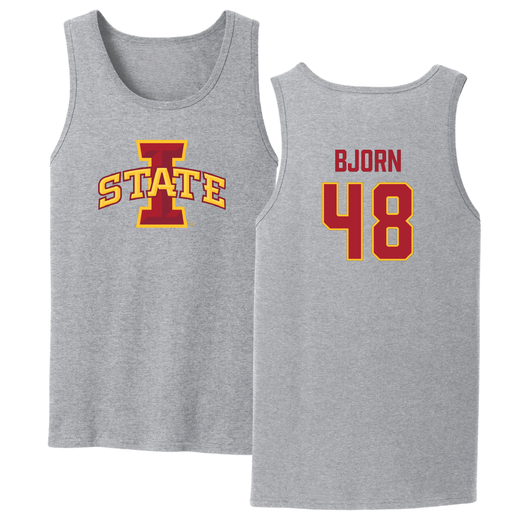 Iowa State University Football Sport Gray Tank Top - #48 Jack Bjorn