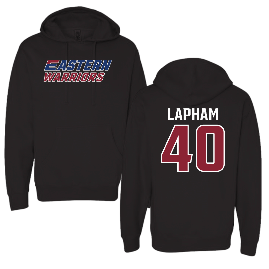 Eastern Connecticut State University Baseball Black Hoodie - #40 Daniel Lapham