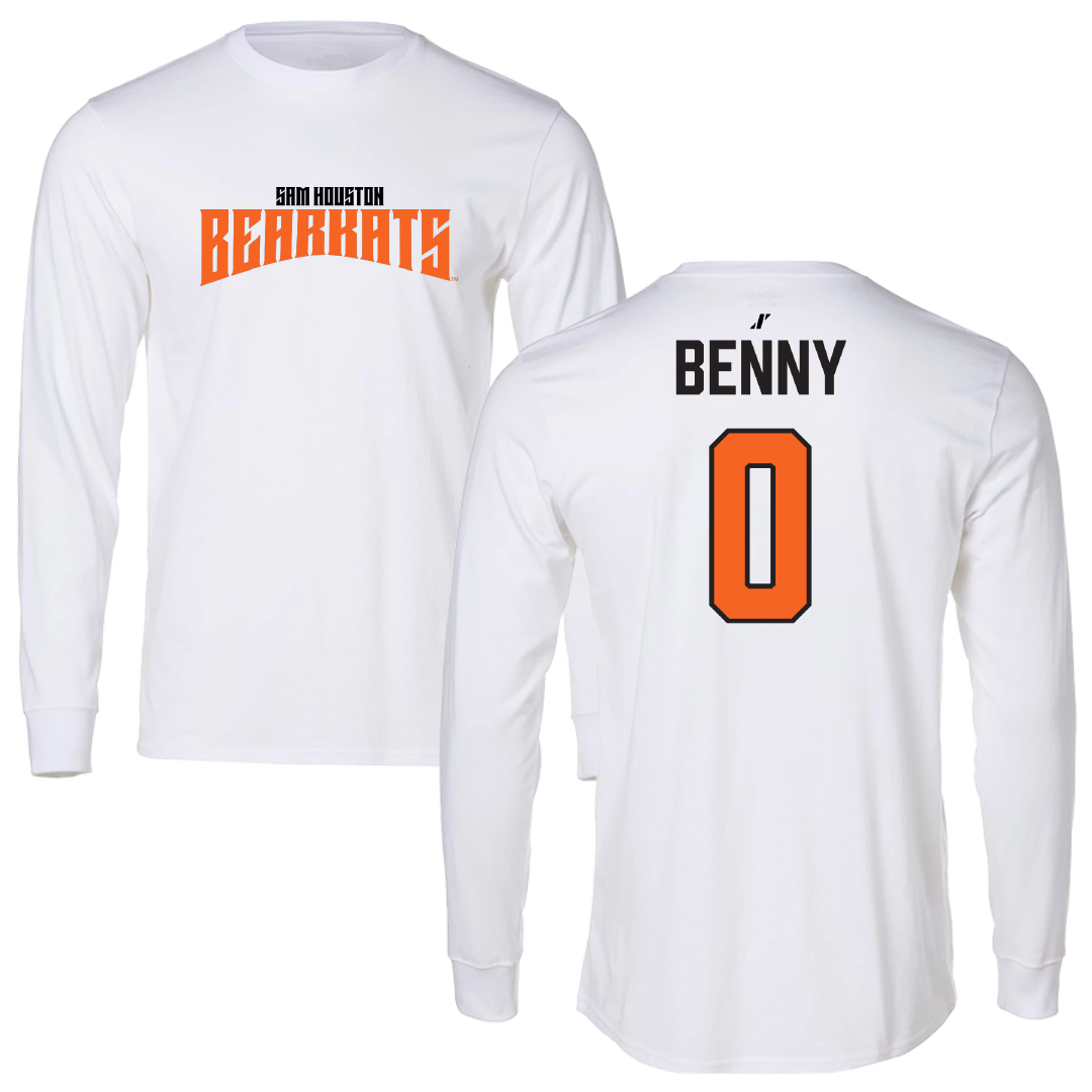 Sam Houston State University Basketball White Classic Long Sleeve - #0 Noah Benny