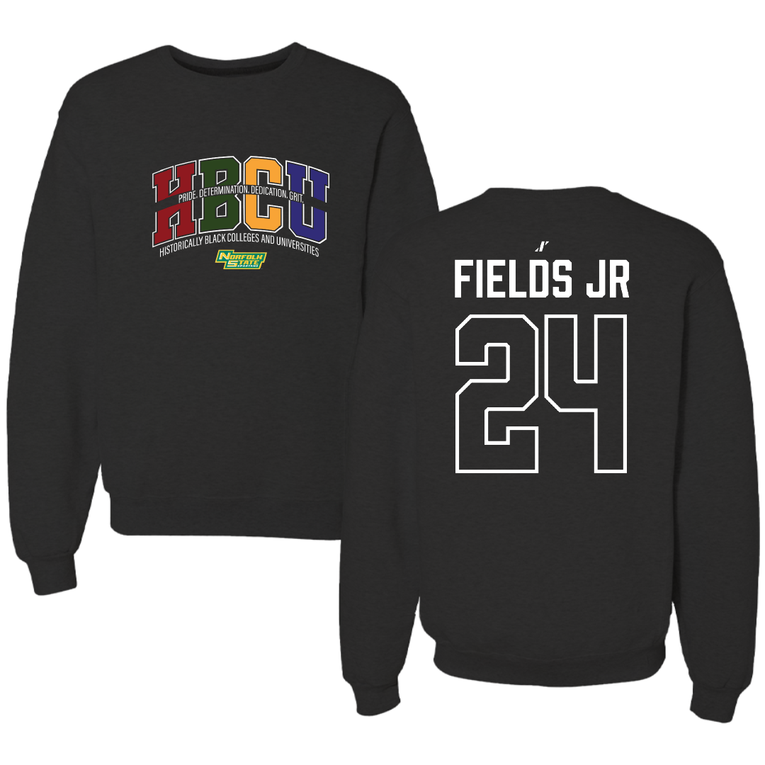 Norfolk State University Basketball Black HBCU Crewneck - #24 Chris Fields Jr