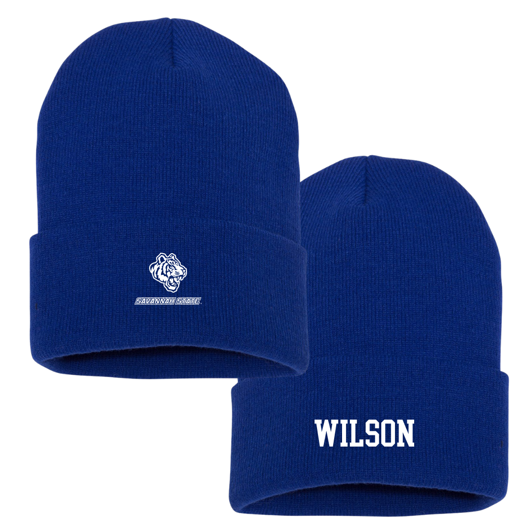 Savannah State University TF and XC Blue Beanie - xavier wilson