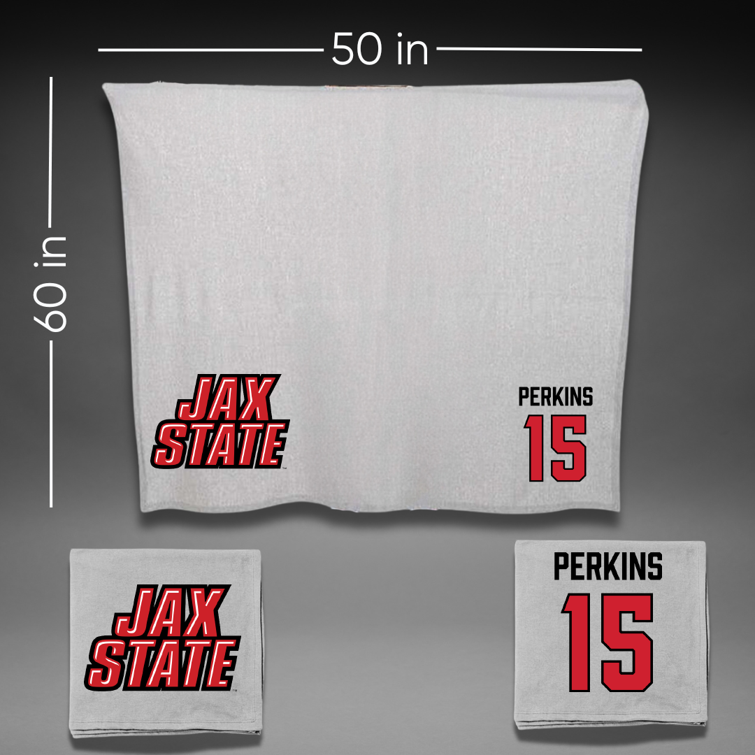Jacksonville State University Softball Gray Blanket - #15 Abbi Perkins