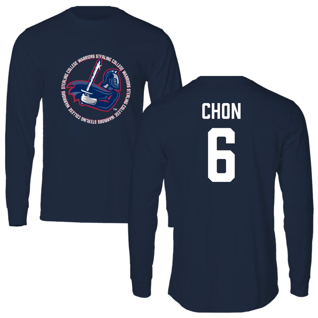 Sterling College Football Navy General Performance Long Sleeve - #6 Tim Chon