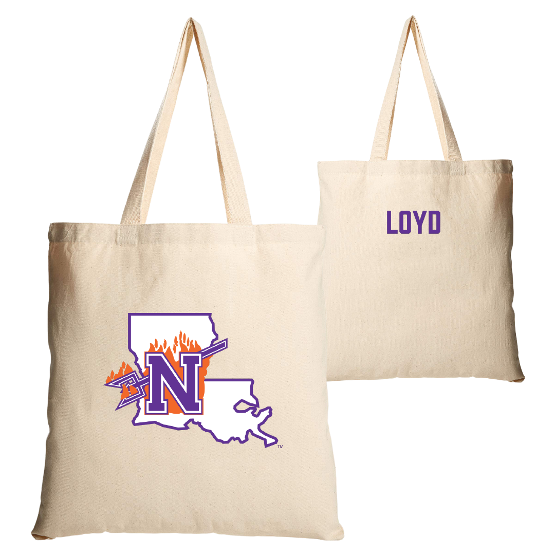 Northwestern State University TF and XC Tan Canvas Tote Bag - Galen Loyd