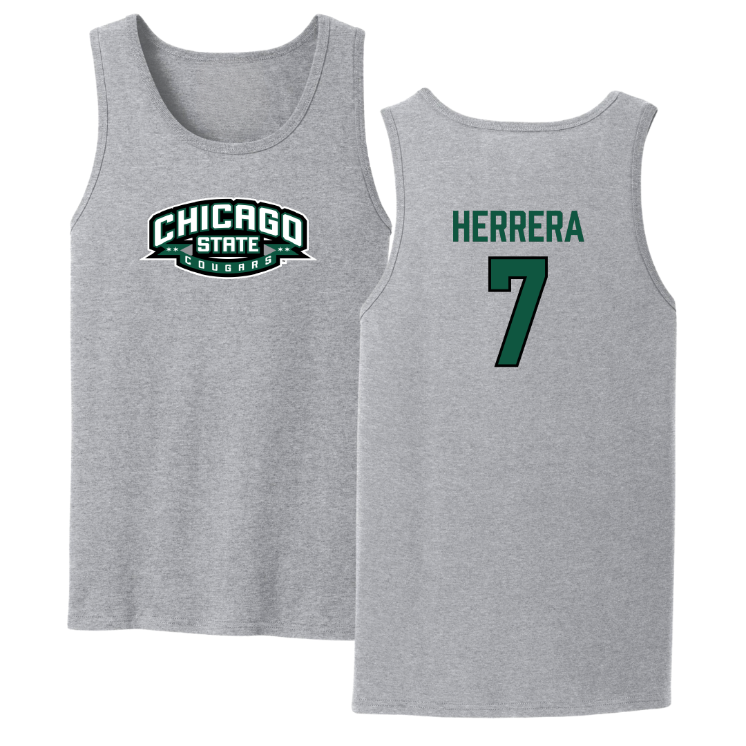 Chicago State University Soccer Sport Gray Tank Top - #7 Victor Herrera