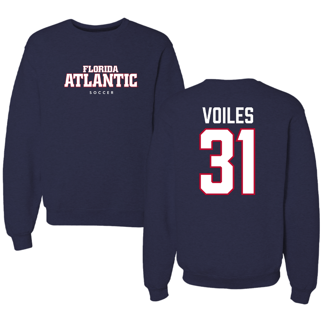 Florida Atlantic University Soccer Navy Crewneck - #31 Ednilson Voiles