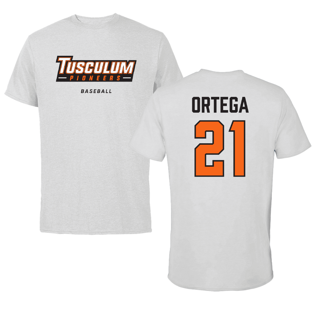 Tusculum University Baseball Light Gray Performance Tee - #21 Ryan Ortega
