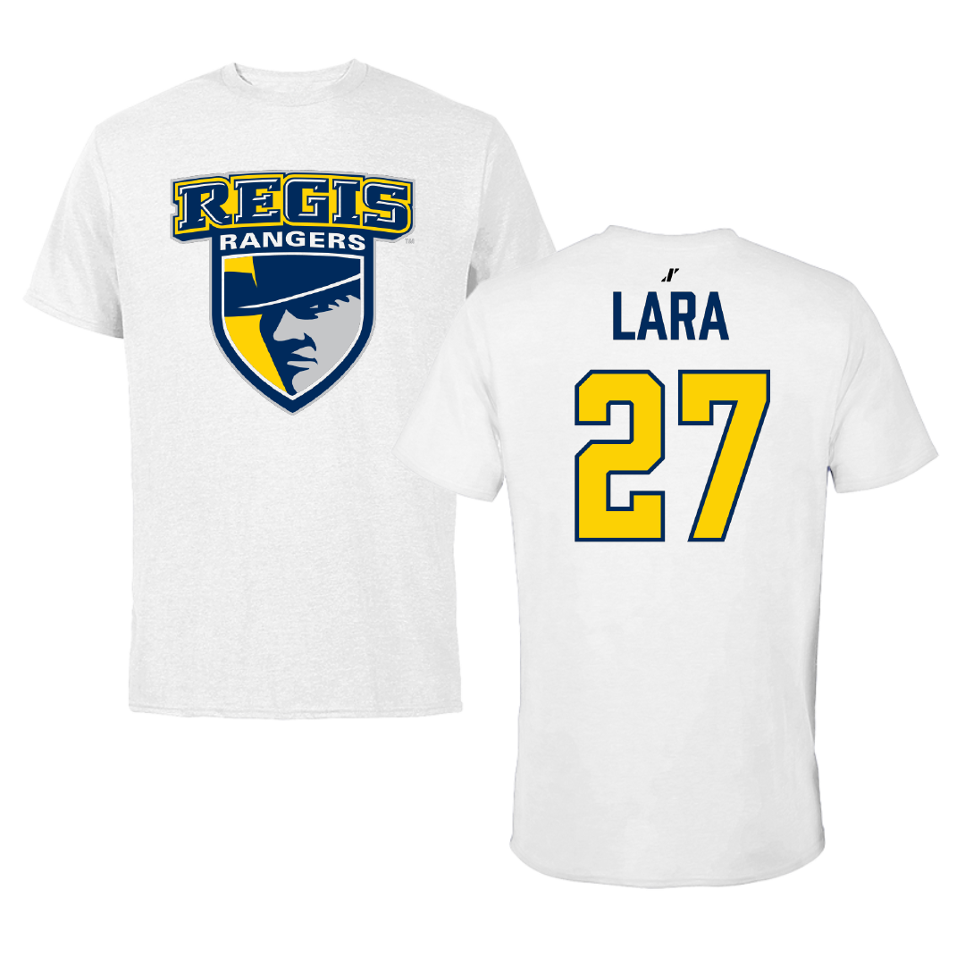 Regis University (Colorado) Soccer (M) White Tee - #27 Marco Lara