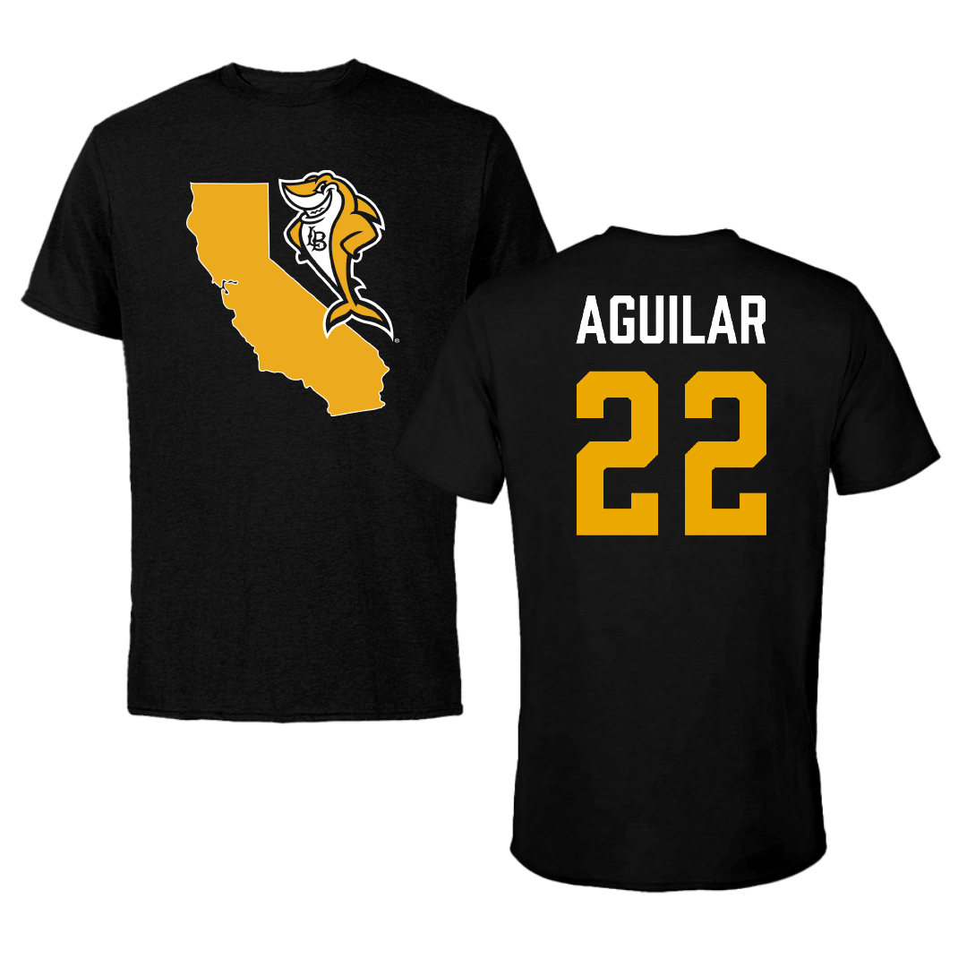 Long Beach State University Softball Black State Tee - #22 Alyssa Aguilar