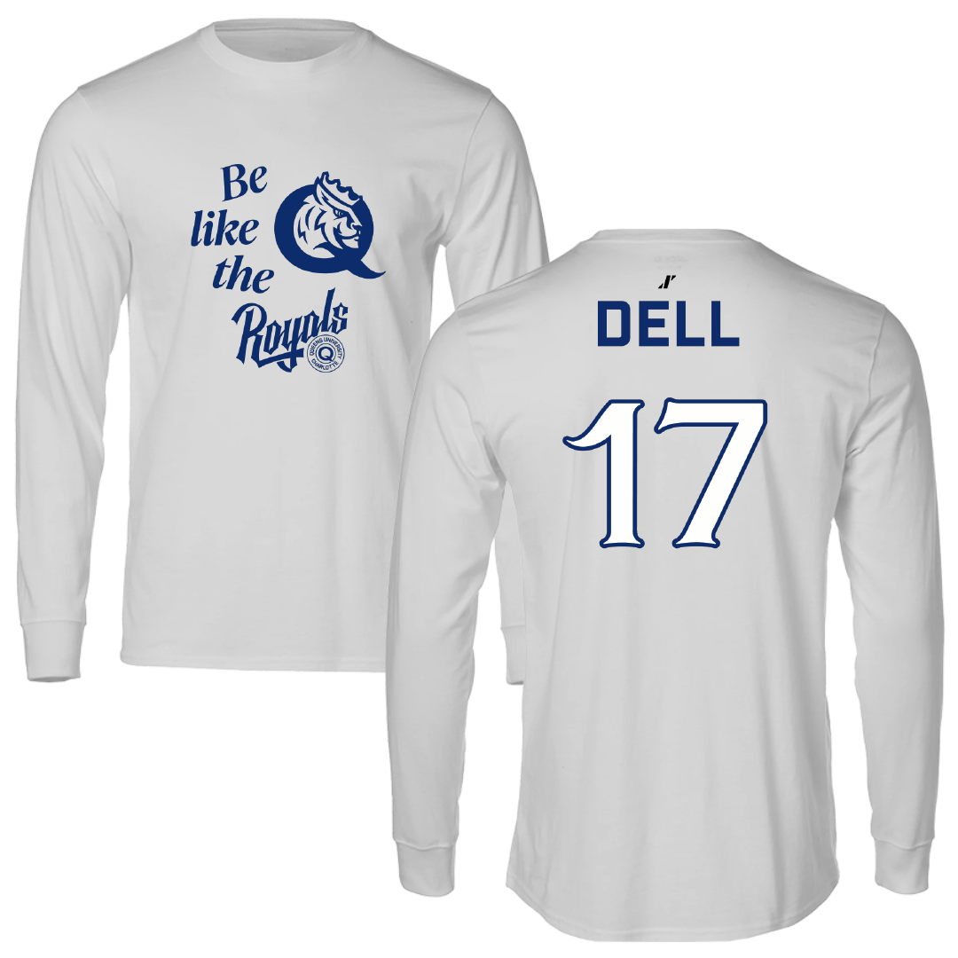 Queens University of Charlotte Volleyball (M) Light Gray Be Like Us Long Sleeve - #17 Connor Dell