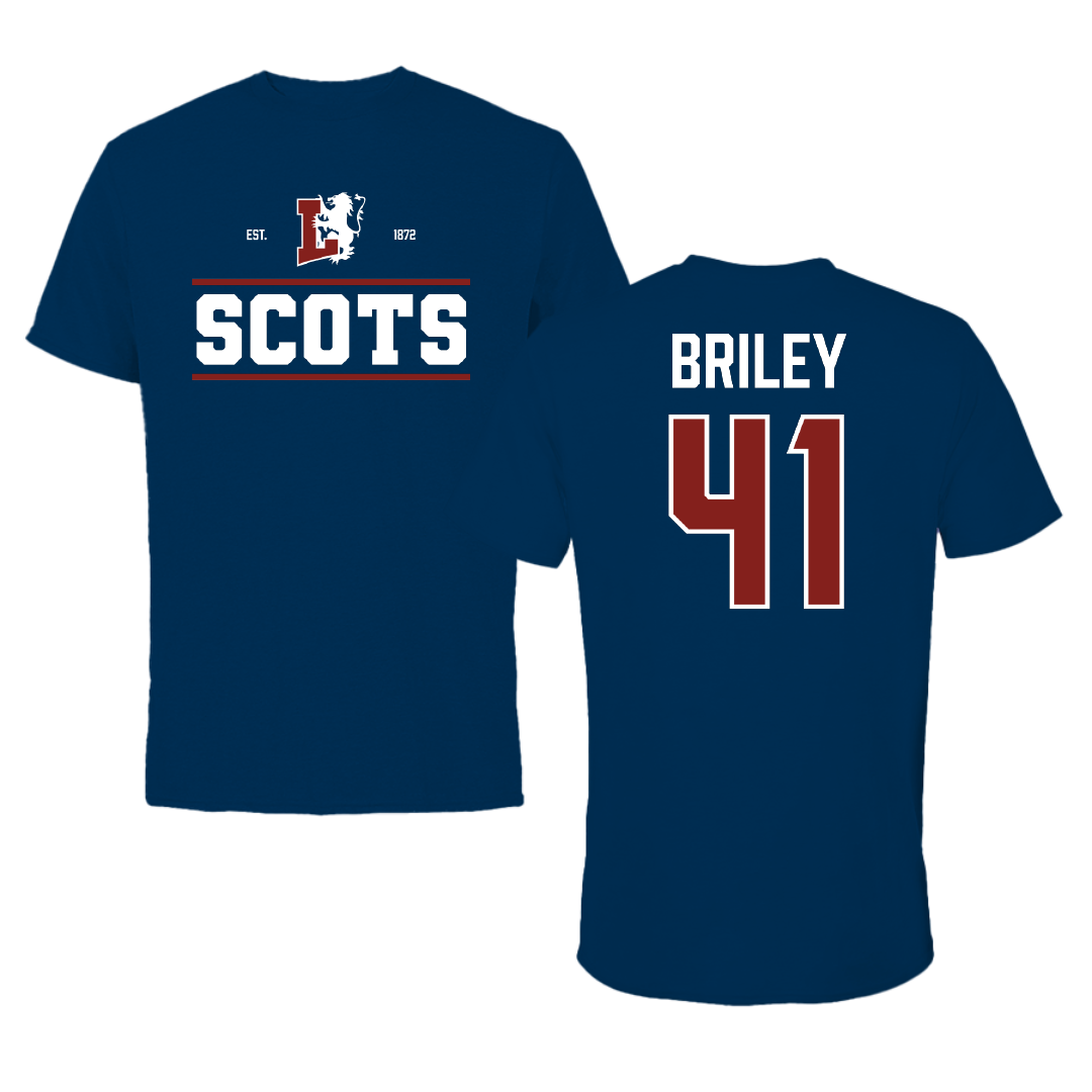 Lyon College Baseball Navy General Tee - #41 Nolan Briley