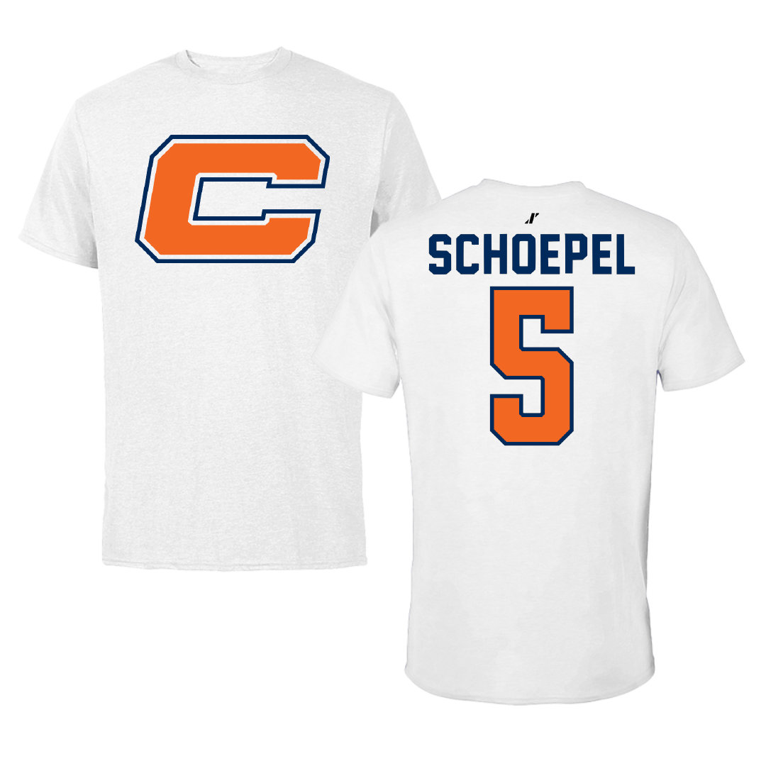 Carroll University Lacrosse White Performance Tee - #5 Walt Schoepel