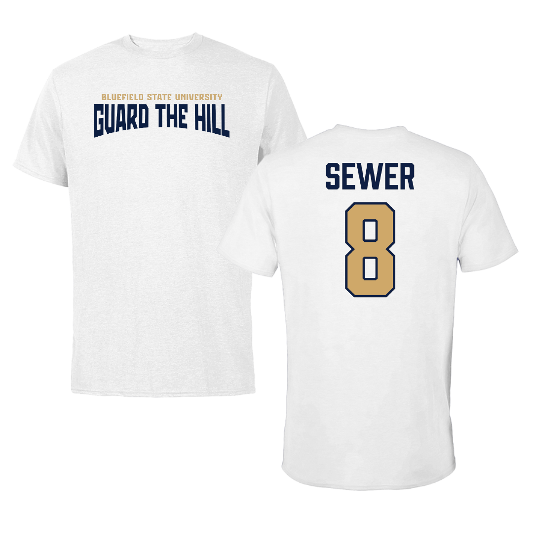 Bluefield State University Volleyball White Classic Performance Tee - #8 Londyn Sewer